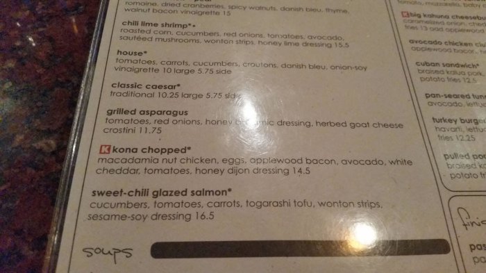 Kona grill gluten free menu