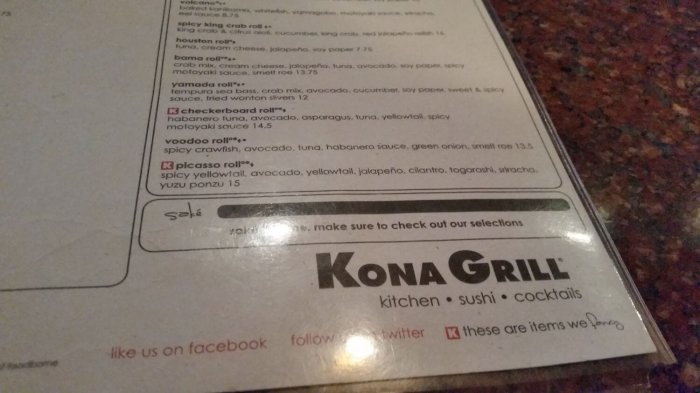 Kona grill gluten free menu