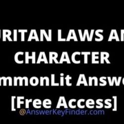 Puritan laws and character answers