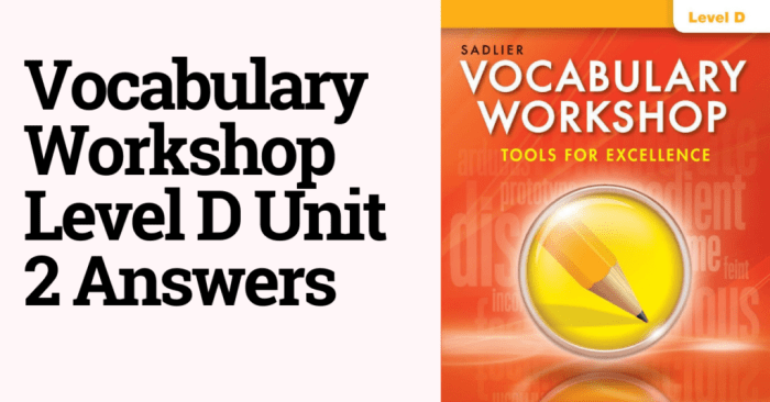 Vocabulary workshop level d unit 2